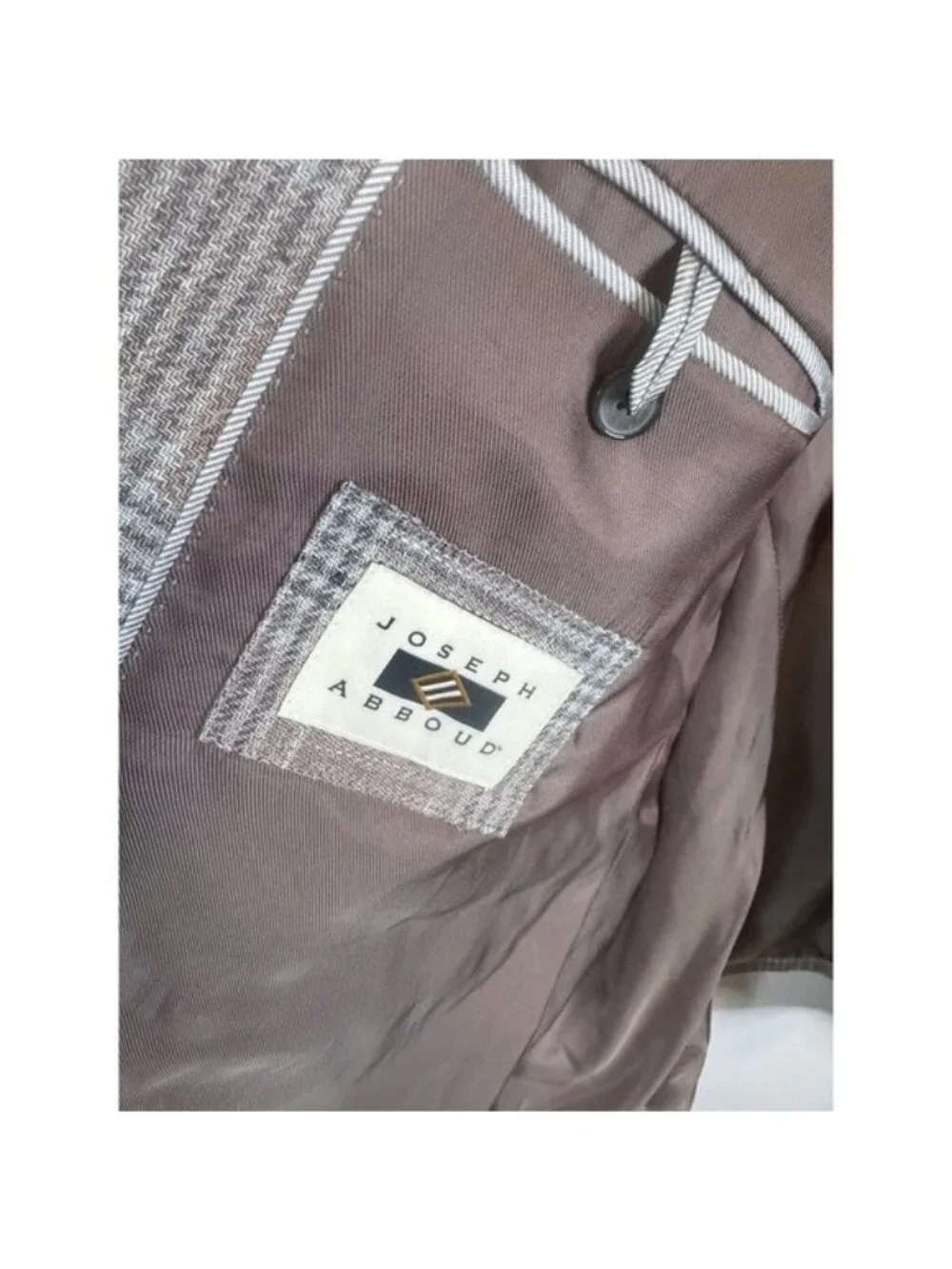 Joseph Abboud Heritage Mens 52R Plaid Blazer Drago Italian Linen Wool Sport Coat